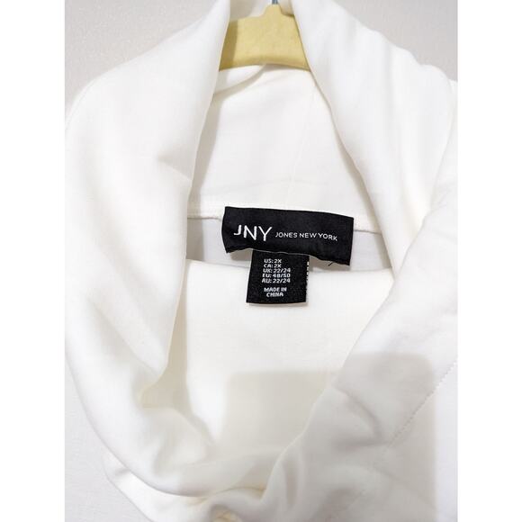 Women's Plus Size Cowl Neck Ultra Soft JNY Pull Over Top 2X Off White - Picture 3 of 4